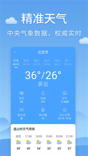 清新天气预报app软件功能